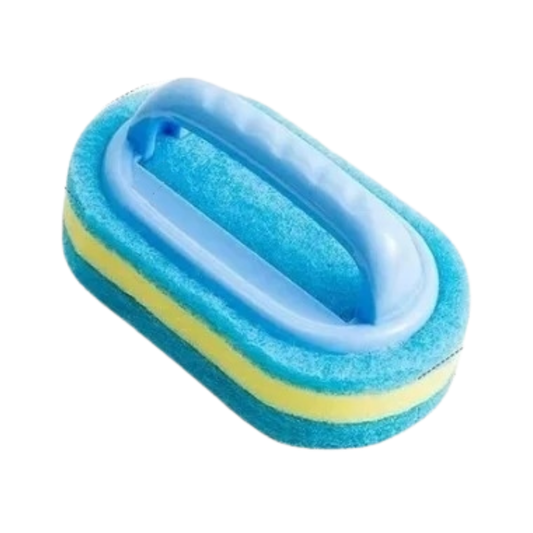 Cepillo esponja con mango para cocina y baño 14x9cm reutilizable