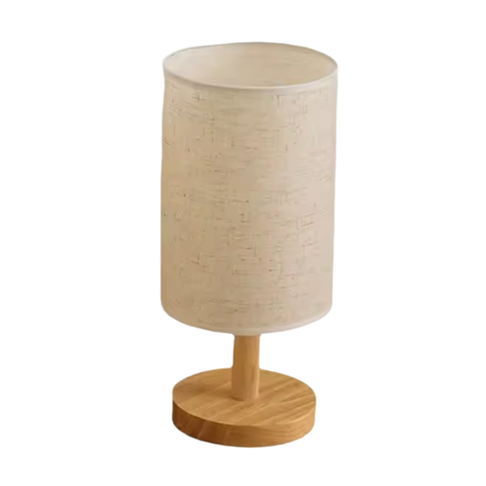 Lámpara de mesa LED estilo chino madera 28 cm USB